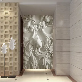 beibehang 3d ozadje klasičnih wall art Evropske reliefni cvetje, ki zajemajo Sodobne Dom Dekoracijo Stensko Slikarstvo Za prostor zidana