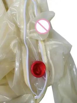 Naravni Lateks Catsuit s 3D Prsi 5 Toe Nogavice, Rokavice Mednožje Zip Seksi Fetiš Rdeče Gume Bodysuits Prilagodite za Ženske