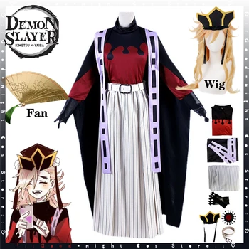 Anime Demon Slayer Douma Cosplay Kostum lasuljo prop fan Kimetsu ne Yaiba Oblačila Plašč Halloween Carnival moški Kostum celoten sklop