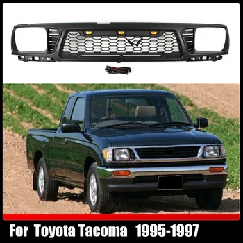 Primerni Za Toyota Tacoma 1995-1997 Sprednji Odbijač Mrežico Odstranite Pokrov Dirke Žari Black Združljiv Mash Žar S 3 LED Luči