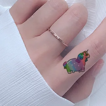 VANKIRS Akvarel Galaxy Tetovaže Nalepke Žensk Telesa Roko Prst Konj Začasni Tattoo Otroci Risanka Srčkan Samorog Flash Tatoo