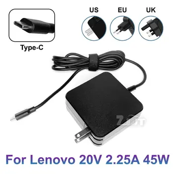 20V 2.25 A 45W USB-C Tip-C Laptop PD Polnilnik) NAPAJALNIK Za Lenovo Thinkpad X270 E490 X1 Tablet Ogljikovih Joga 4 5 6 730