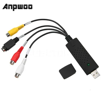 ANPWOO USB 2.0 je Enostaven za Skp Zajemanje 4 Kanalni Video, TV DVD, VHS Avdio Zajem vmesniško Kartico TV Video DVR Zajemanje Adapter za Lažje Skp