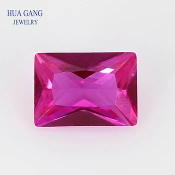 Pravokotnik Obliko 3# Rdeč Kamen Princesa Cut Sintetičnih Korund Draguljev kamen Za nakit, Velikost 2x3~10x14mm Brezplačna Dostava