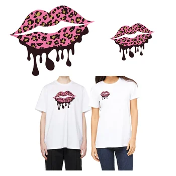 Nalepke za majice, Nalepke Za Oblačila;Ustvarjalno in osebno roza leopard tiskanja ustnice trend Vinil Vzorec Obliži